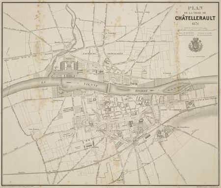 plan de la ville de Châtellerault - 1876 - 1